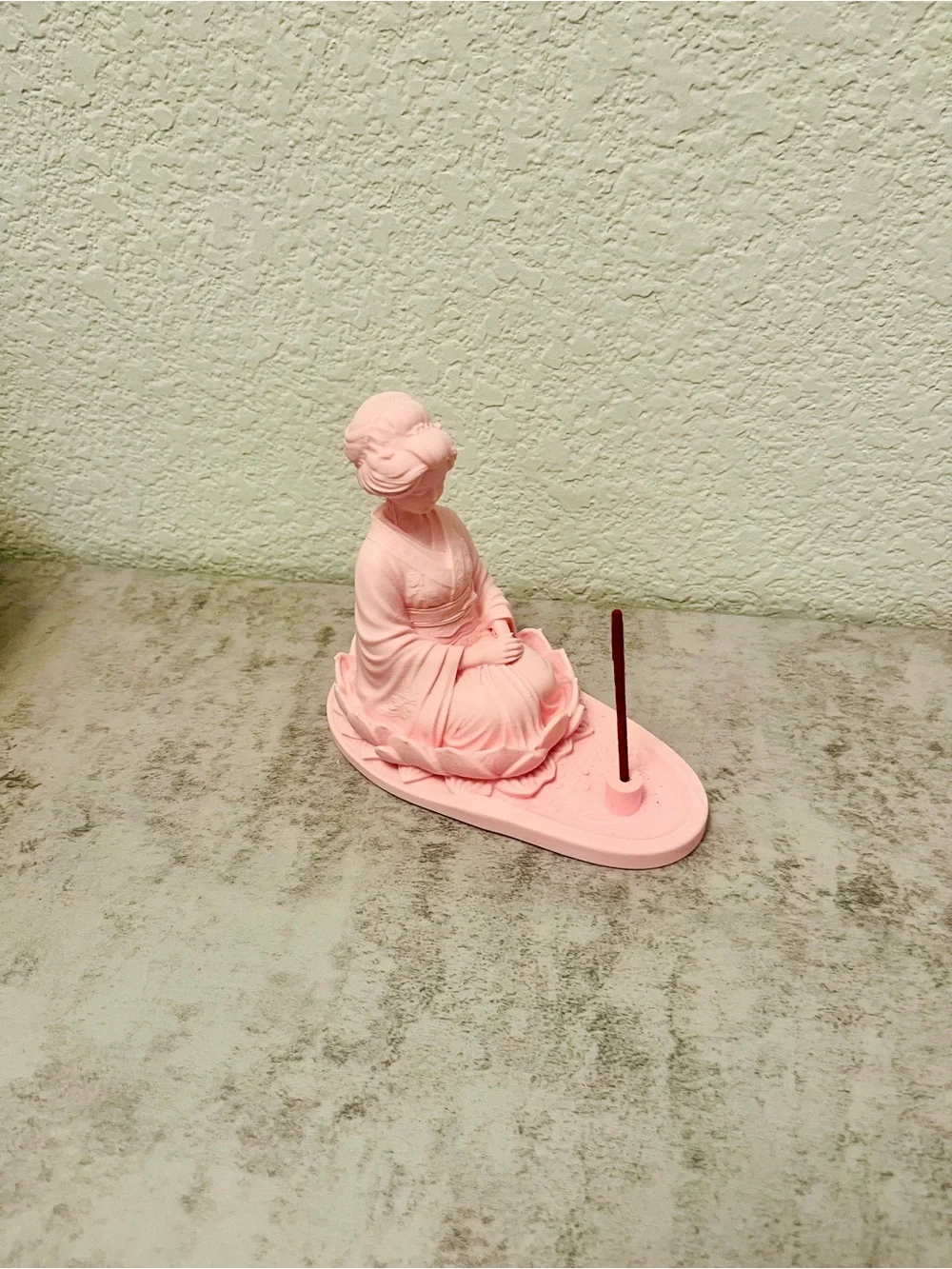 Pink Ceramic Geisha Incense Holder - Elegant Home Accent